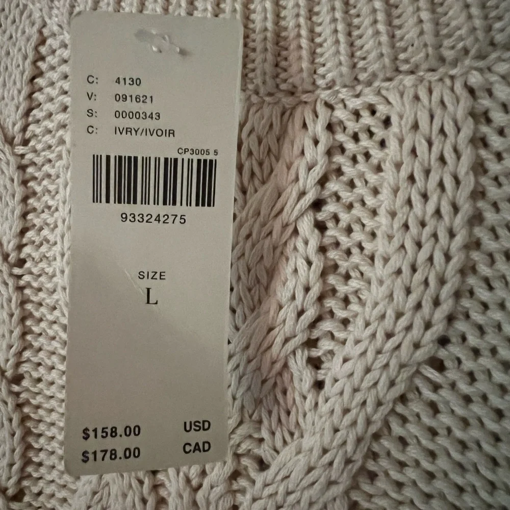 Anthropologie Ivory Cable Knit Sweater - Picture 2 of 3